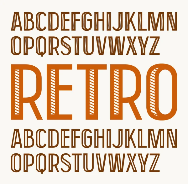 Sans serif czcionki dekoracyjne w stylu retro — Wektor stockowy