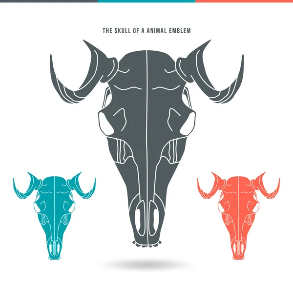 El cráneo del emblema animal — Vector de stock