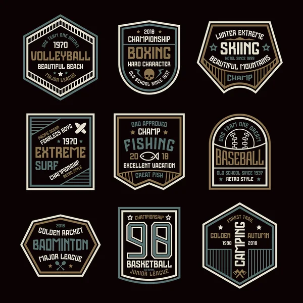 Set of sports badges — Stock Vector