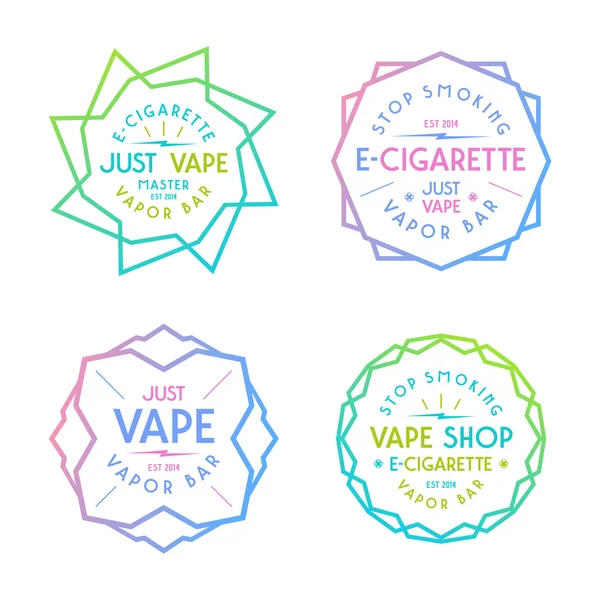 증기 및 vape 쇼핑 레이블 — 스톡 벡터