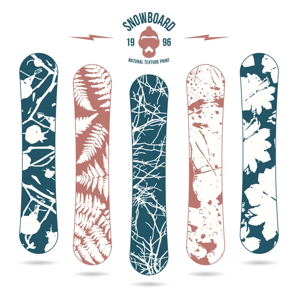 Impressão de textura natural para snowboard — Vetor de Stock