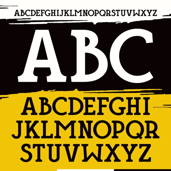 Slab serif-lettertype op penseelstreken achtergrond — Stockvector