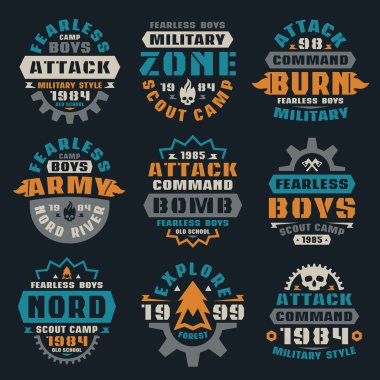 T-shirt için askeri rozetleri