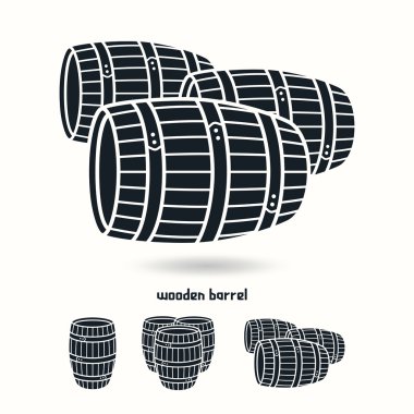 Wooden barrel. Design elements for labels clipart