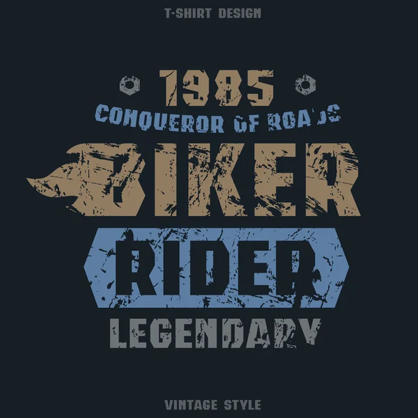 Biker badge met textuur — Stockvector