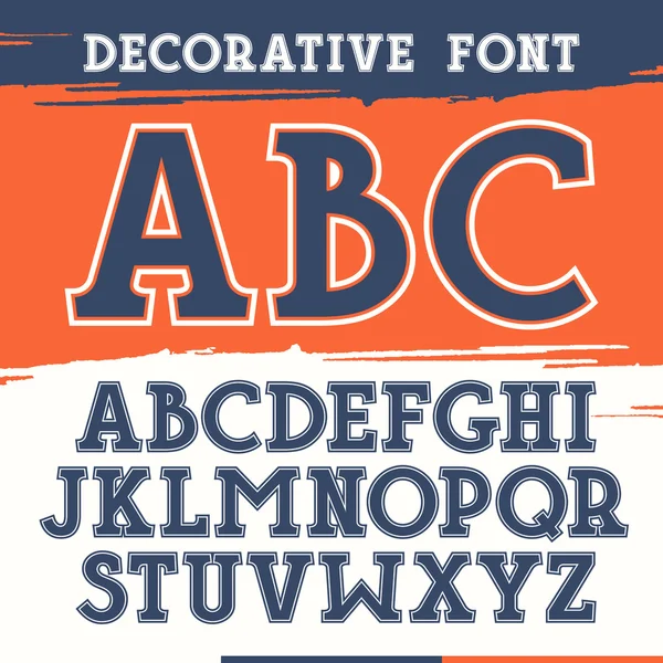 Slab serif-lettertype met contour — Stockvector