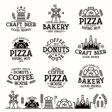 Pastane, kafe, pizzacı için etiketleri