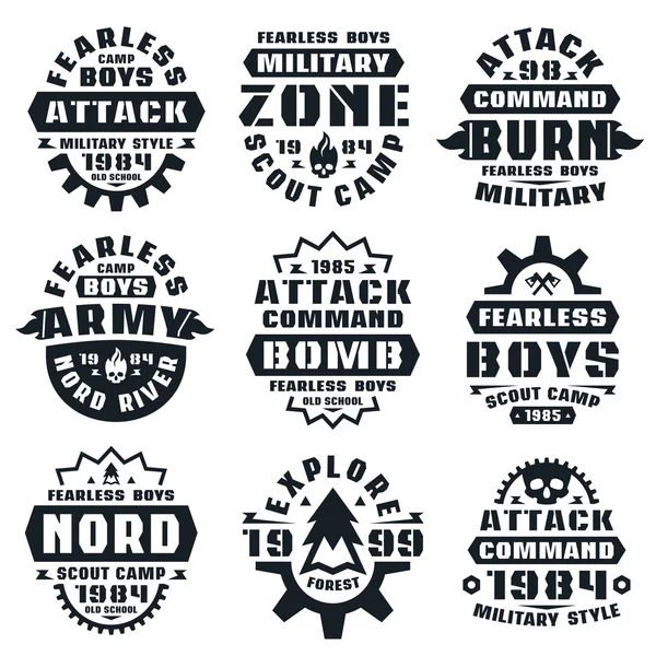 Insignias militares para camiseta — Vector de stock