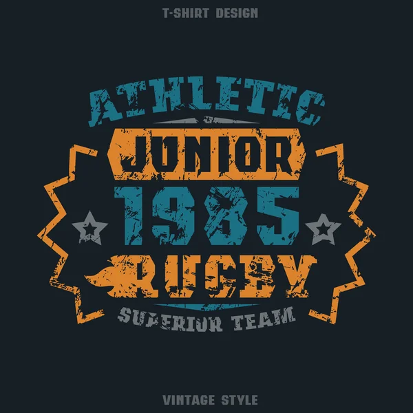 Rugby junior team embleem — Stockvector