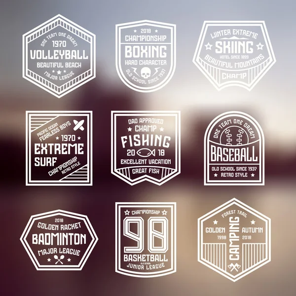 Ensemble de badges sportifs — Image vectorielle