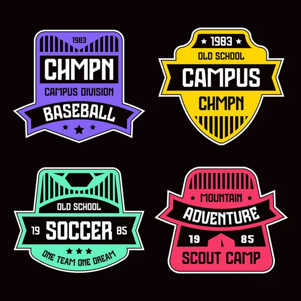 Sport badges. Graphic design for t-shirt — Stock Vector