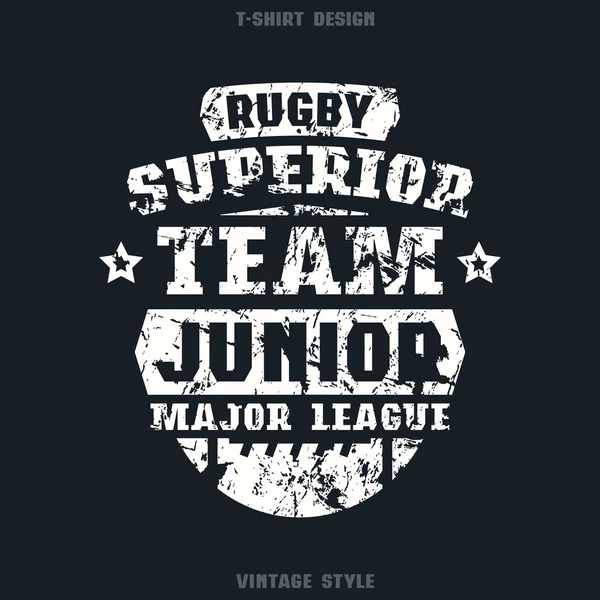 Rugby junior team emblem — Stock Vector