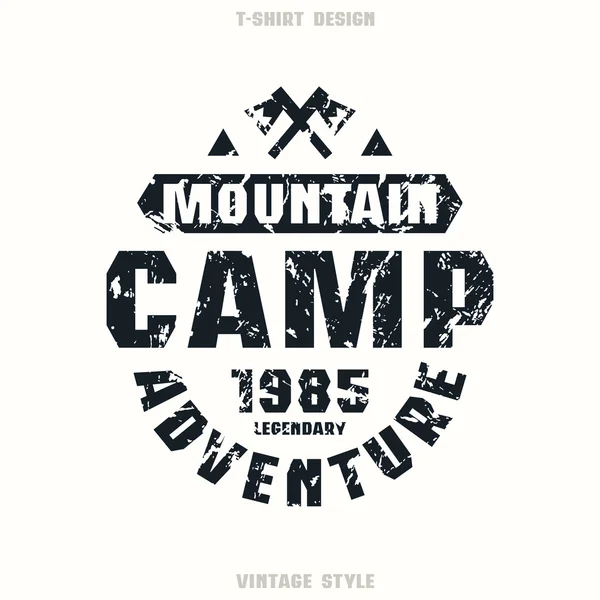 Camping badge grafisk design för t-shirt — Stock vektor