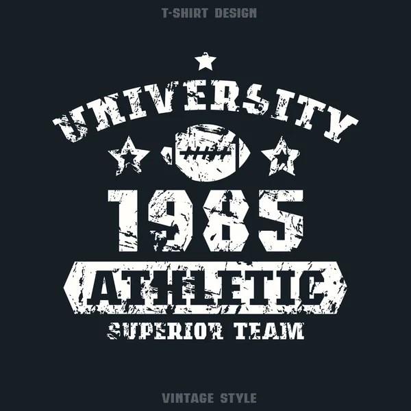 Rugbyteam-Emblem der Universität — Stockvektor