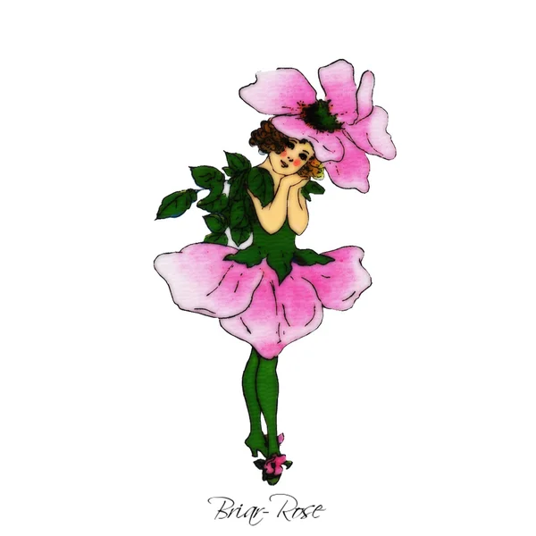 Çiçek Çocuk Briar-Rose — Stok Vektör