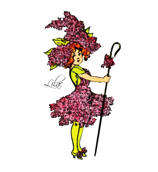 Flor crianças Lilac — Vetor de Stock