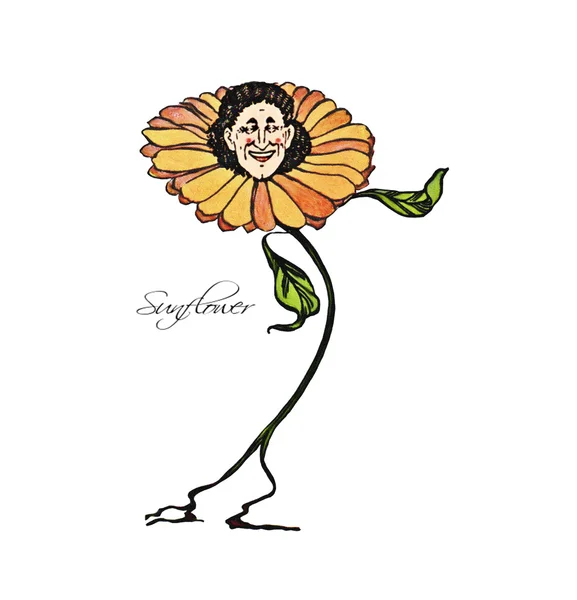 Flor Niños Girasol — Archivo Imágenes Vectoriales