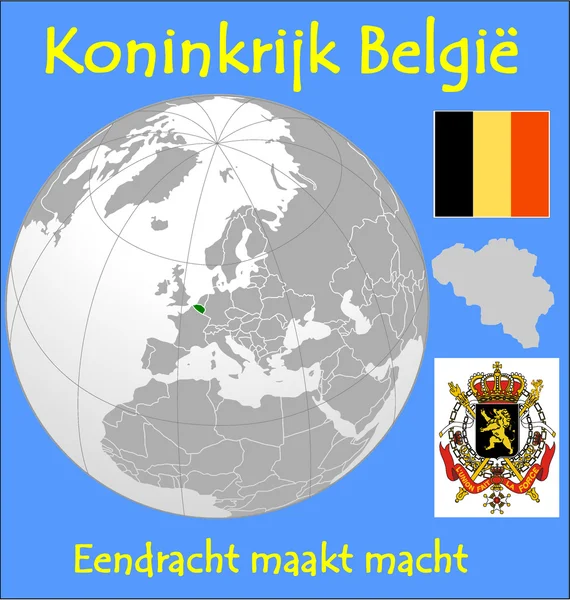 Lema del emblema de ubicación Bélgica — Vector de stock