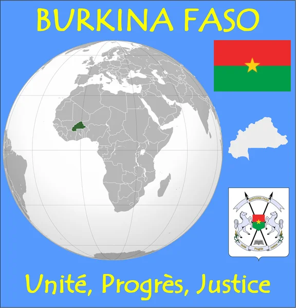 Burkina Faso location emblem motto — Stock Vector