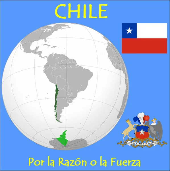 Chile location emblem motto — Stock Vector