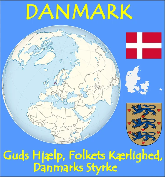 Location Emblem Motto von Dänemark — Stockvektor