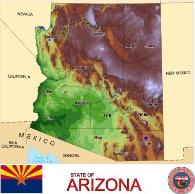 Arizona ilçe amblemi harita