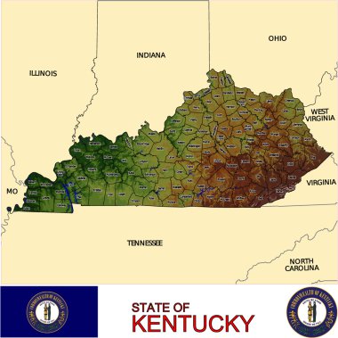 Kentucky ilçe amblemi harita