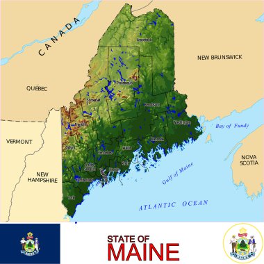 Maine ilçe amblemi harita