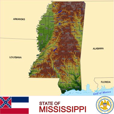 Mississippi ilçe amblemi harita