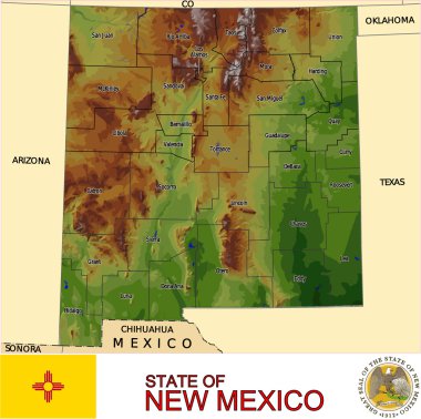 New Mexico ilçe amblemi harita