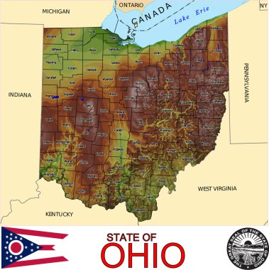 Ohio ilçe amblemi harita