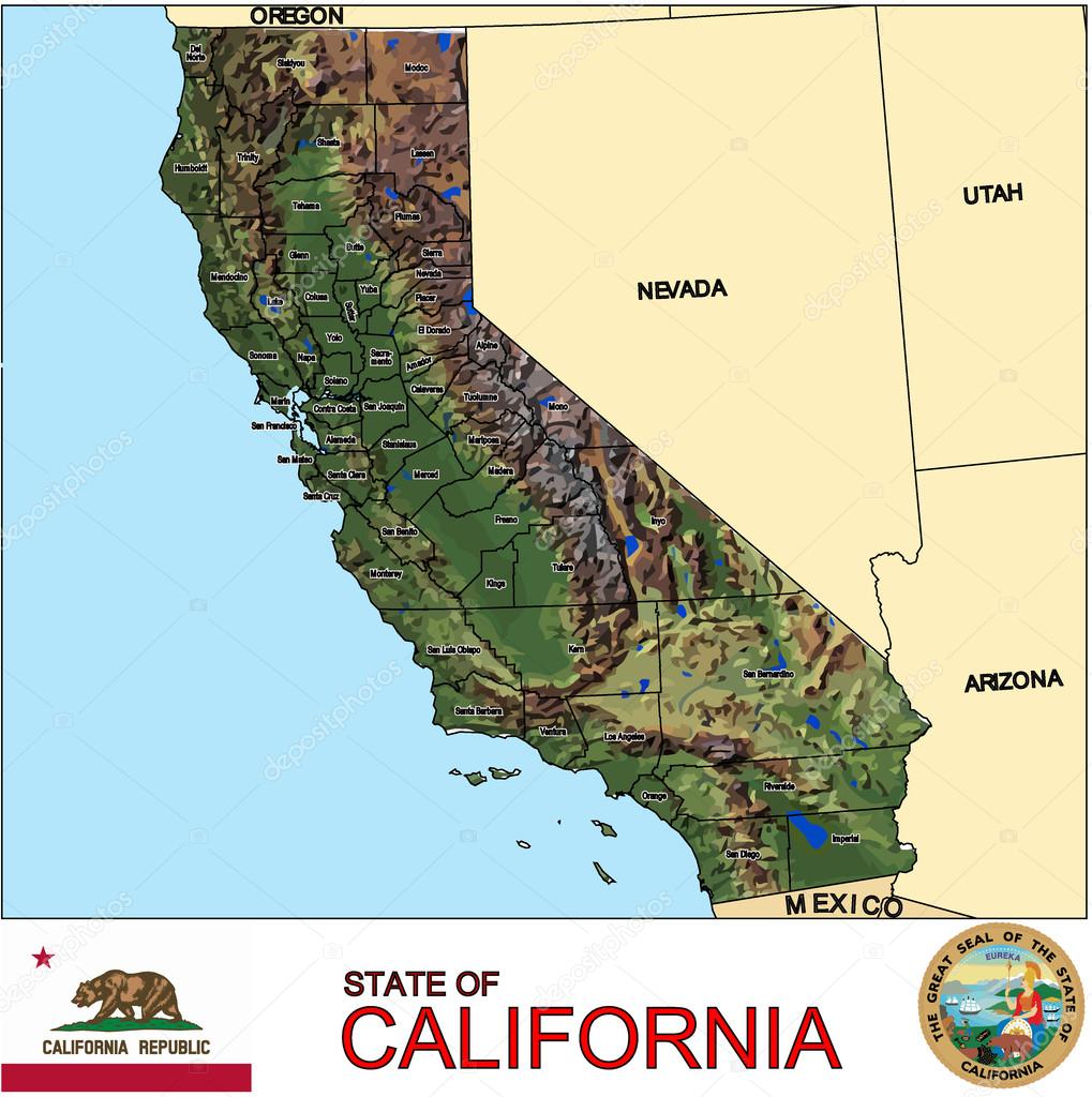 California counties emblem map