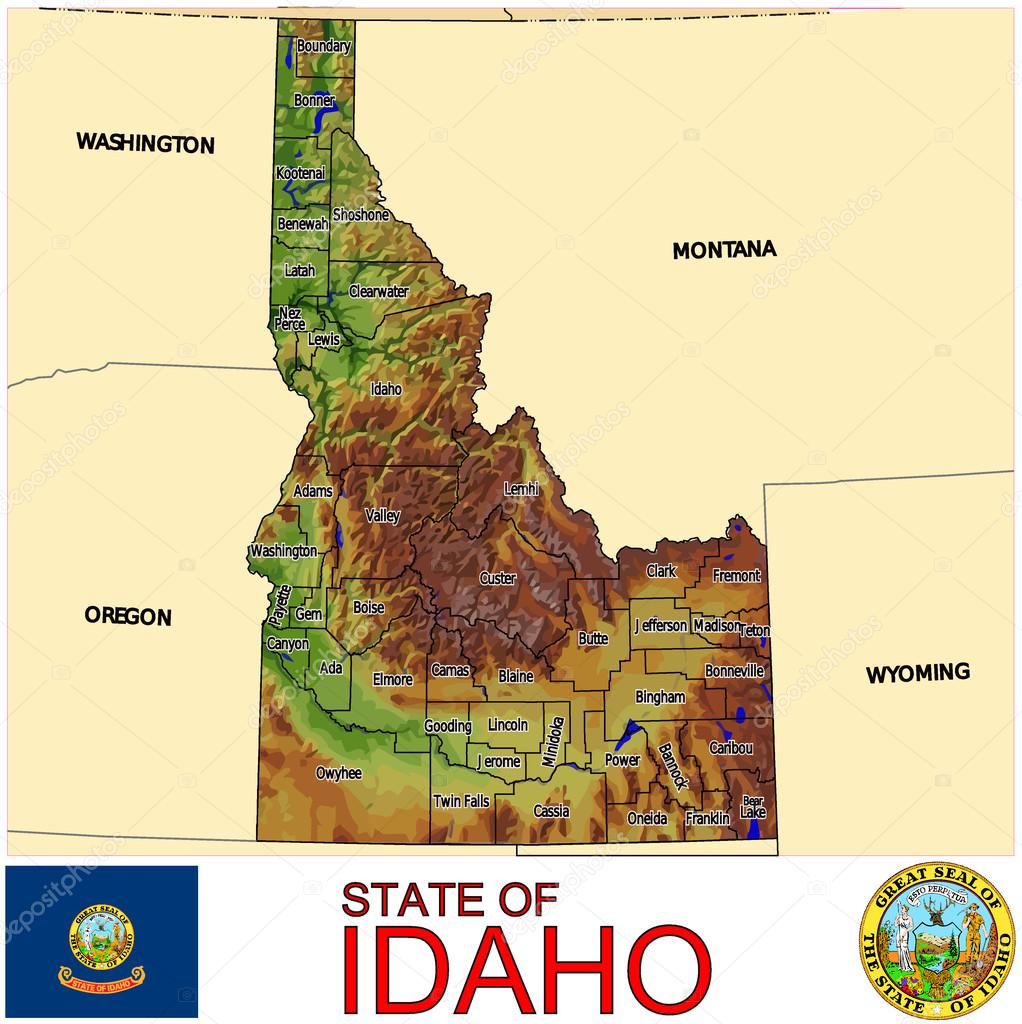 Idaho counties emblem map