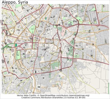 Aleppo Suriye şehir haritası