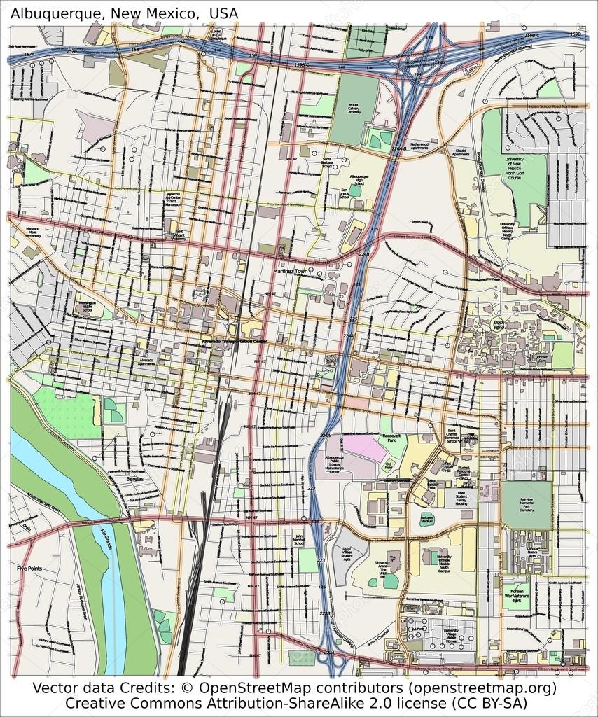 City map Albuquerque New Mexico