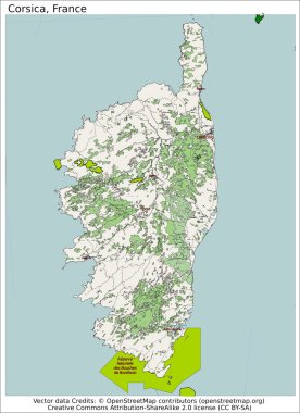Corsica Italy island map clipart