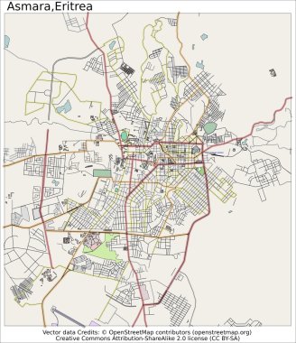 Asmara Eritre şehir haritası