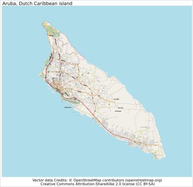 Aruba Netherlands island map clipart