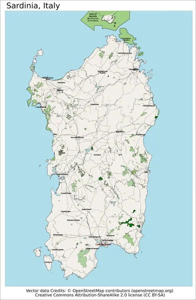 Sardunya İtalya ada Haritası — Stok Vektör