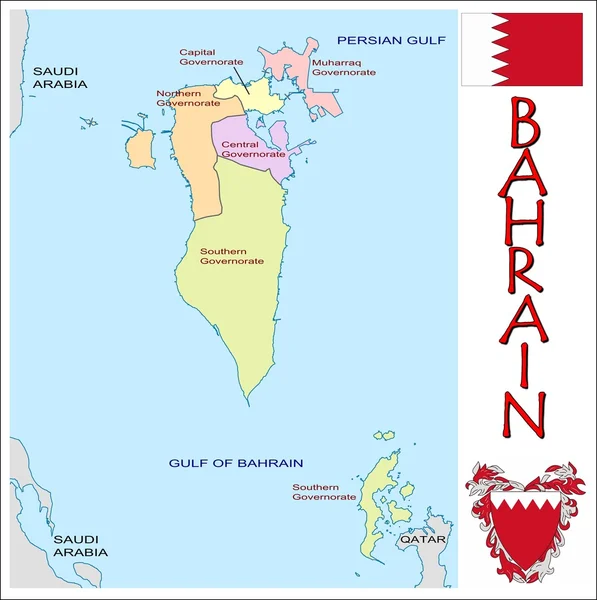Divisi Administratif Bahrain - Stok Vektor