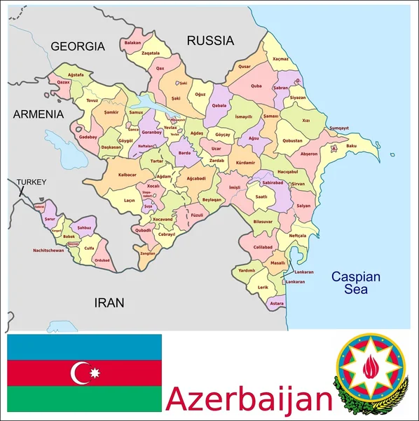 Azerbaigian Divisioni amministrative — Vettoriale Stock