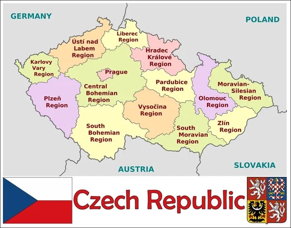 Czech Republic Administrative divisions — Stock Vector