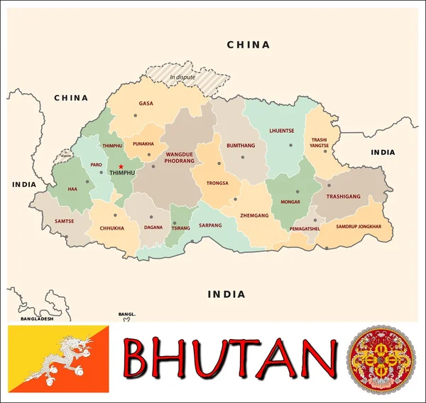 Bhutan idari yapılanması — Stok Vektör