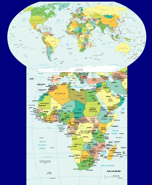 África mundial divisiones políticas — Archivo Imágenes Vectoriales