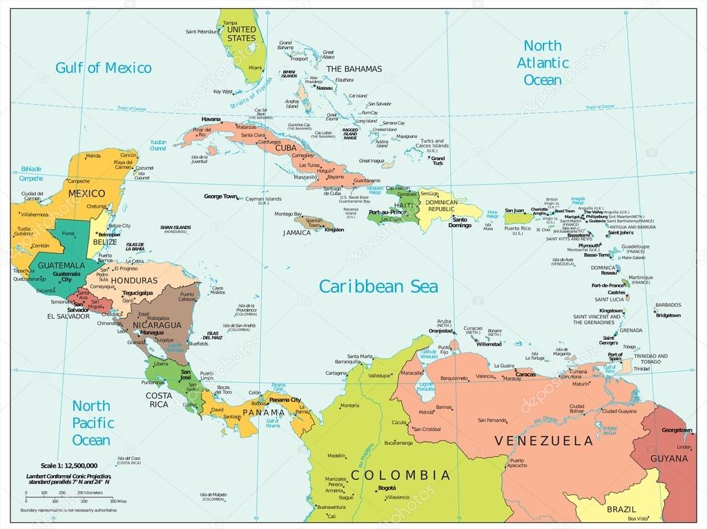 Central America Caribbean political divisions