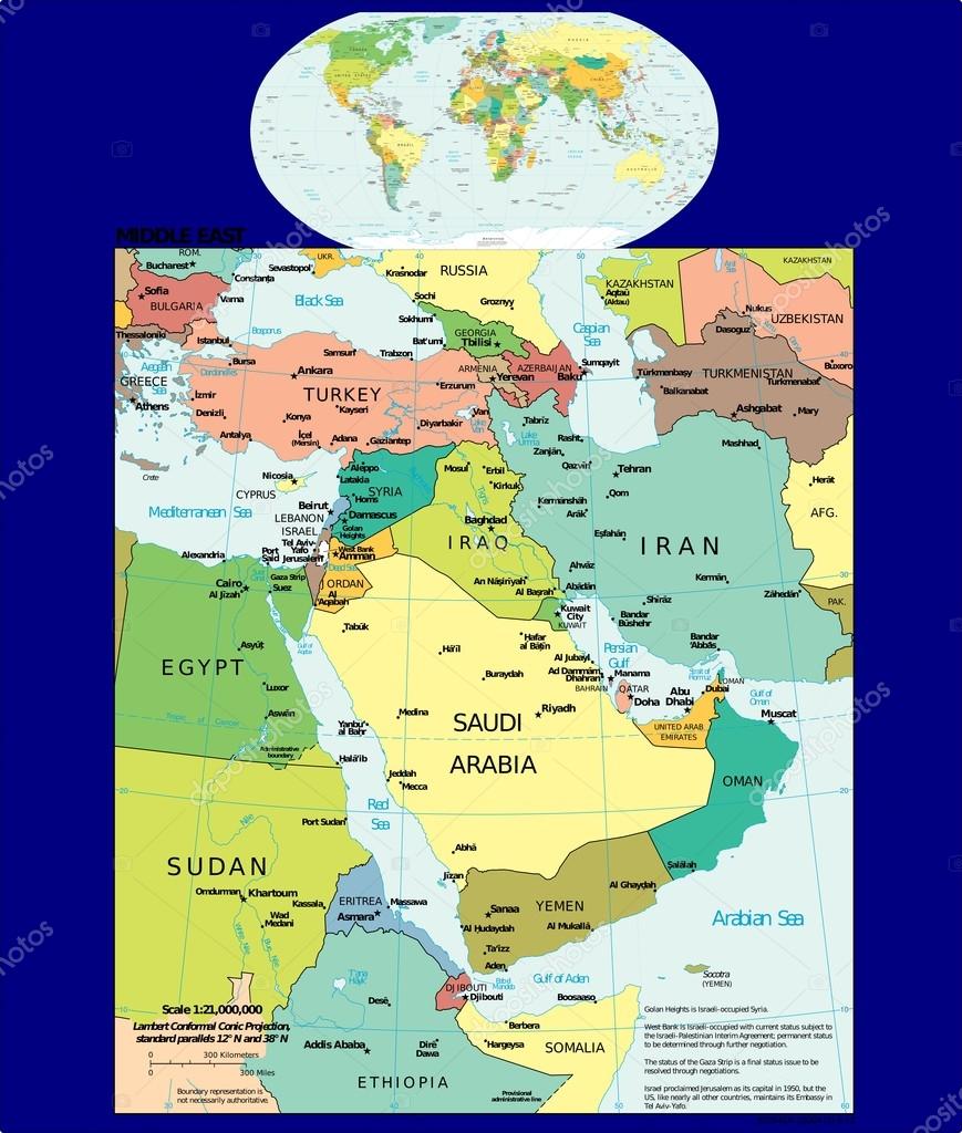 World Middle East political divisions