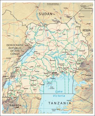 Uganda physiography harita