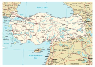 Türkiye physiography Haritası