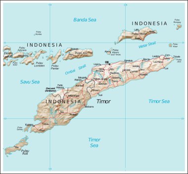 Doğu Timor physiography harita