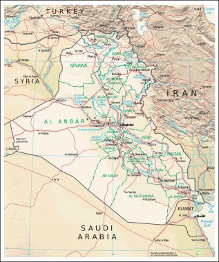 Irak physiography harita